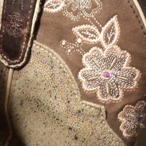 Justin Gypsy Floral Brown Leather Square Soft Toe Cowgirl Western Boots -Size 9B - Picture 11 of 15